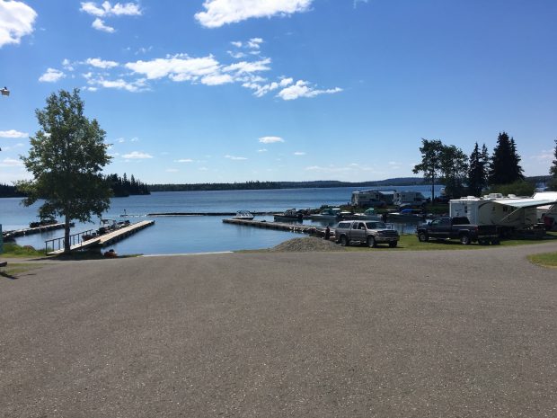 The docks at Sheridan Lake Resort.