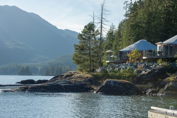Oceanfront Yurts at the Nootka Marine Adventures - Photo Courtesy of the Nootka Marine Adventures The lakefront yurts at Nootka Marine Adventures in Tahsis.