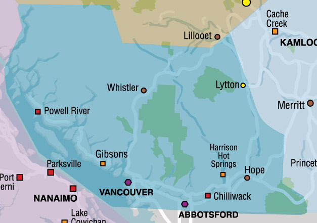 Vancouver Coast Mountains Map